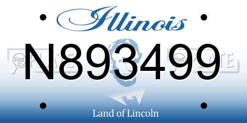 N893499 Illinois License Plate