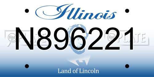 N896221 Illinois License Plate