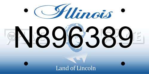 N896389 Illinois License Plate