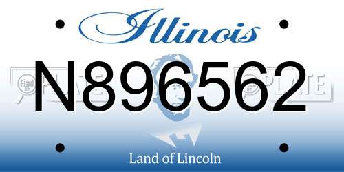 N896562 Illinois License Plate