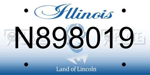 N898019 Illinois License Plate