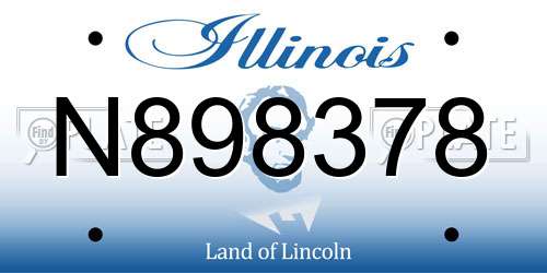 N898378 Illinois License Plate