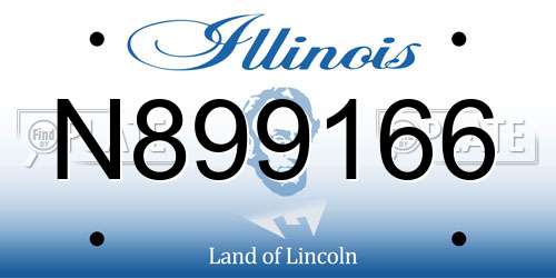 N899166 Illinois License Plate