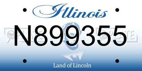 N899355 Illinois License Plate