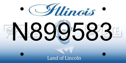 N899583 Illinois License Plate