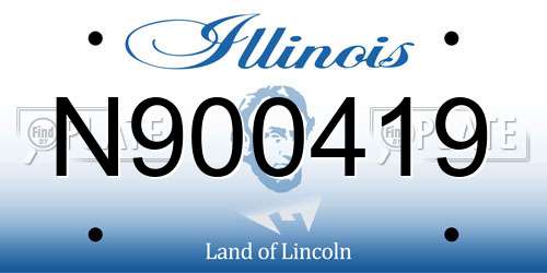 N900419 Illinois License Plate