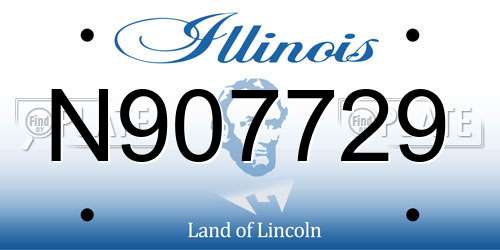 N907729 Illinois License Plate