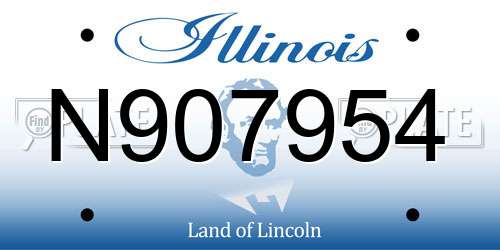 N907954 Illinois License Plate