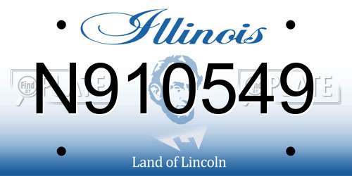 N910549 Illinois License Plate