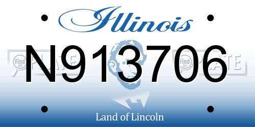 N913706 Illinois License Plate