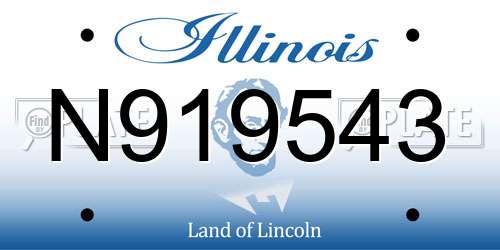 N919543 Illinois License Plate