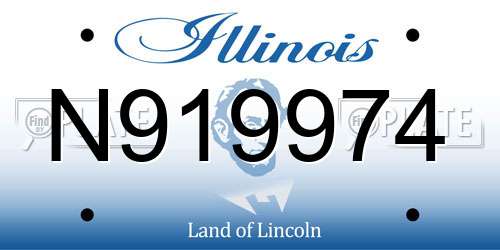 N919974 Illinois License Plate