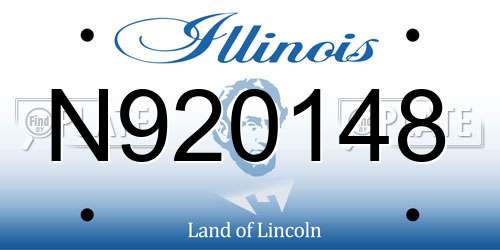 N920148 Illinois License Plate