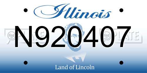 N920407 Illinois License Plate