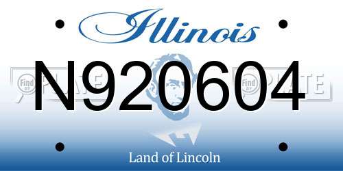 N920604 Illinois License Plate