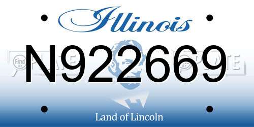 N922669 Illinois License Plate