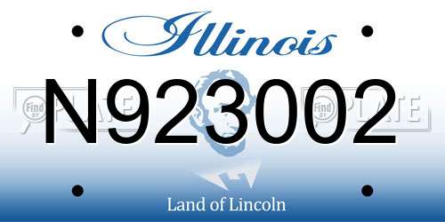 N923002 Illinois License Plate