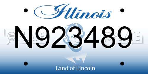 N923489 Illinois License Plate