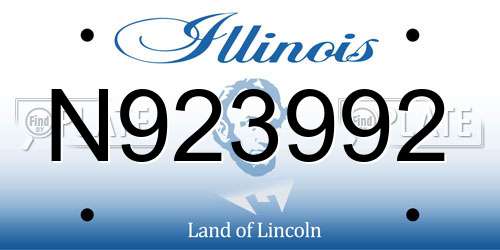 N923992 Illinois License Plate