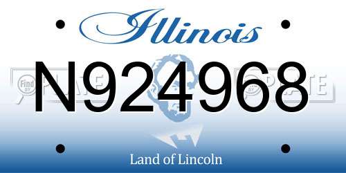 N924968 Illinois License Plate