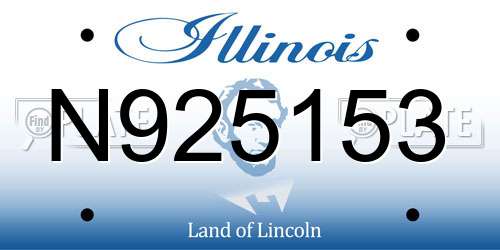 N925153 Illinois License Plate