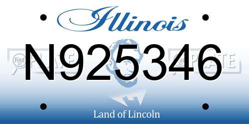 N925346 Illinois License Plate