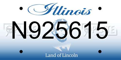 N925615 Illinois License Plate