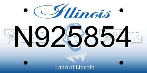 N925854 Illinois License Plate