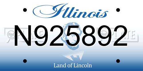 N925892 Illinois License Plate