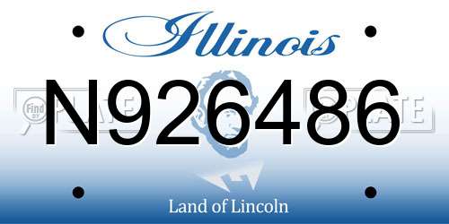 N926486 Illinois License Plate