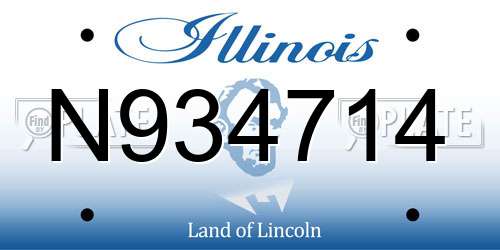 N934714 Illinois License Plate