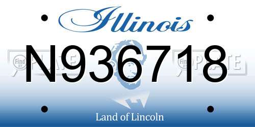 N936718 Illinois License Plate