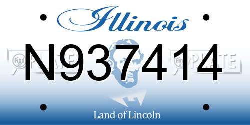 N937414 Illinois License Plate