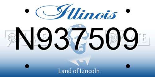 N937509 Illinois License Plate