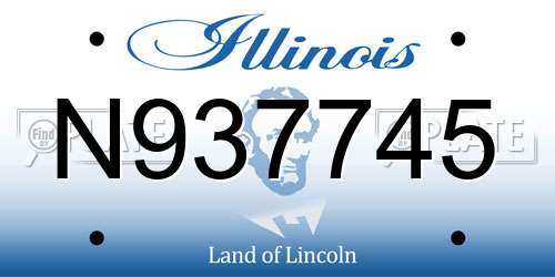 N937745 Illinois License Plate