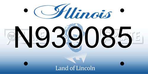 N939085 Illinois License Plate