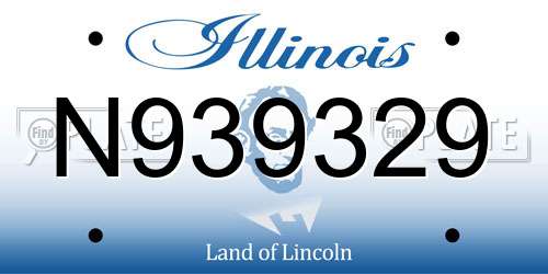 N939329 Illinois License Plate