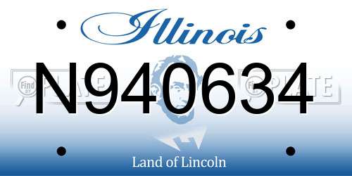 N940634 Illinois License Plate