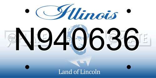 N940636 Illinois License Plate