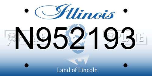 N952193 Illinois License Plate
