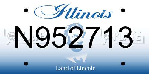 N952713 Illinois License Plate