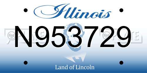 N953729 Illinois License Plate