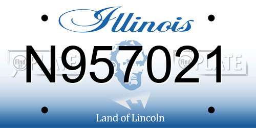 N957021 Illinois License Plate