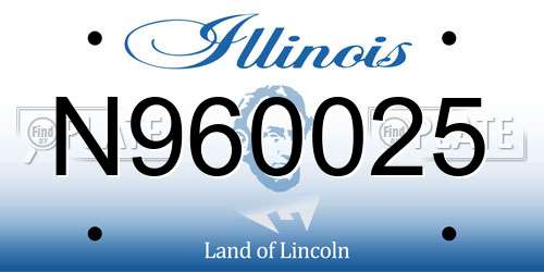 N960025 Illinois License Plate