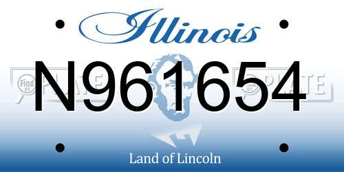 N961654 Illinois License Plate