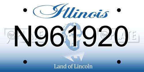 N961920 Illinois License Plate