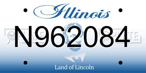 N962084 Illinois License Plate