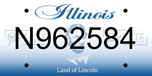 N962584 Illinois License Plate