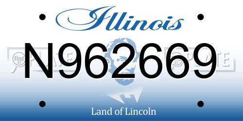 N962669 Illinois License Plate