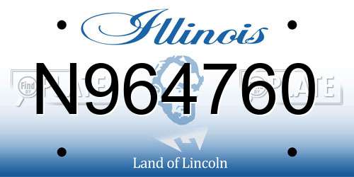 N964760 Illinois License Plate
